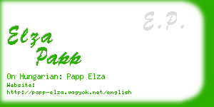 elza papp business card